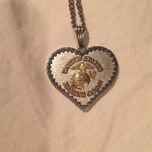 USMC heart necklace